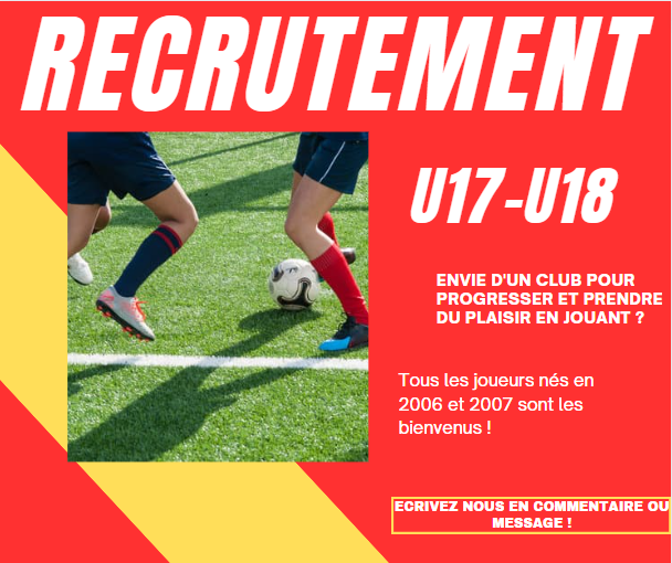 Nous cherchons des joueurs pour l’équipe U18 !